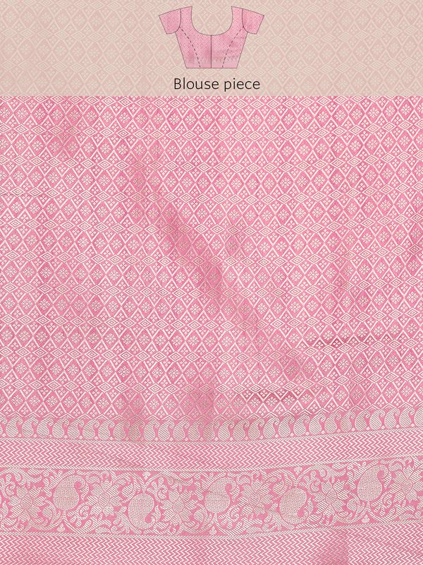 Pink Women Kanchipuram Silk Printed Saree