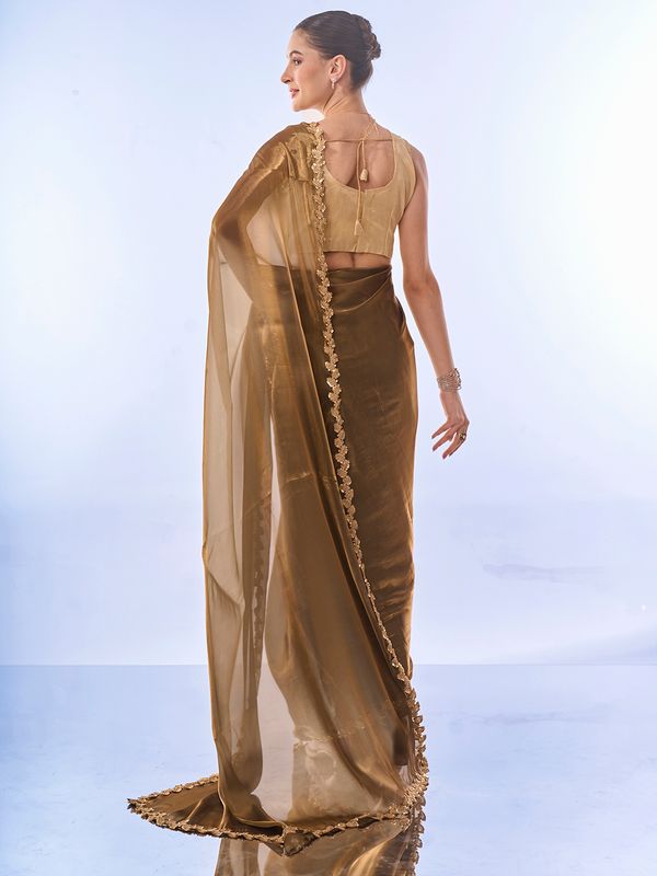 Green Designer Lace Work Jimmy Choo Saree