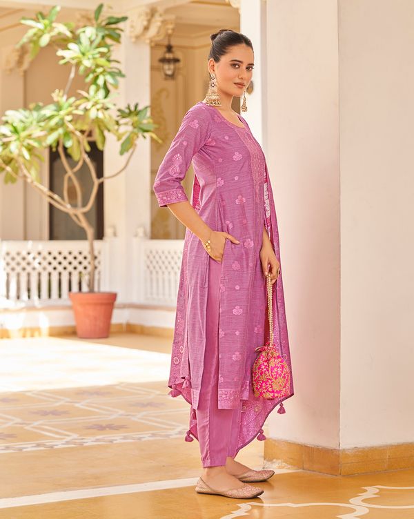 Pink Silk Blend Kurtas