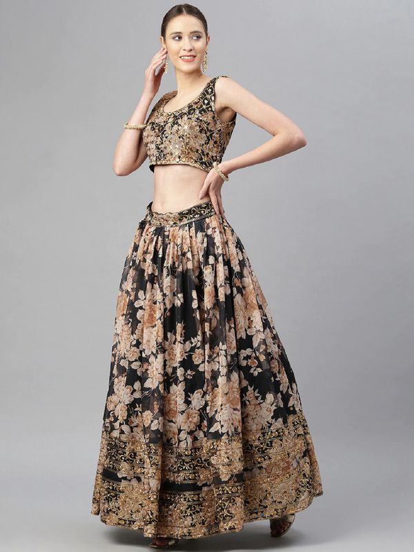 Floral Print With Sequince Embroidery Work