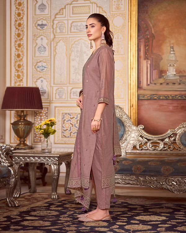 Violet Silk Blend Kurtas