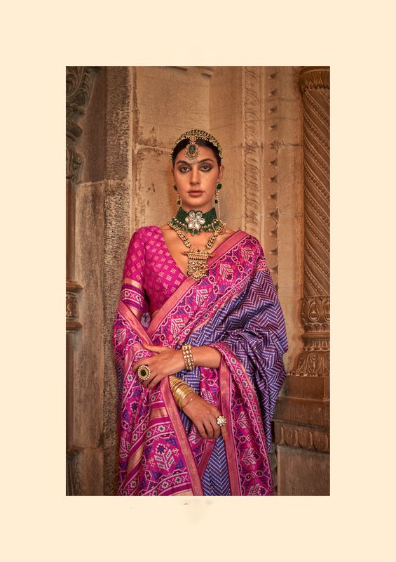 Lavender Weaving Designer & Printed Silk Saree