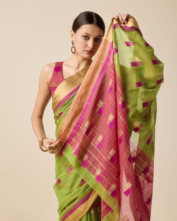 Mahendi Weaving Designer Cotton Silk Saree