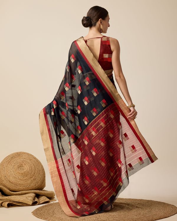 Black Weaving Designer Cotton Silk Saree