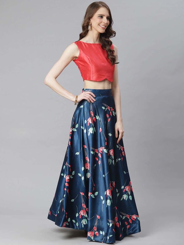 Digital Print Faux Georget Multi Sequnce Work Lehenga Choli With Blouse and Stitched print Dupatta For Women and Girls