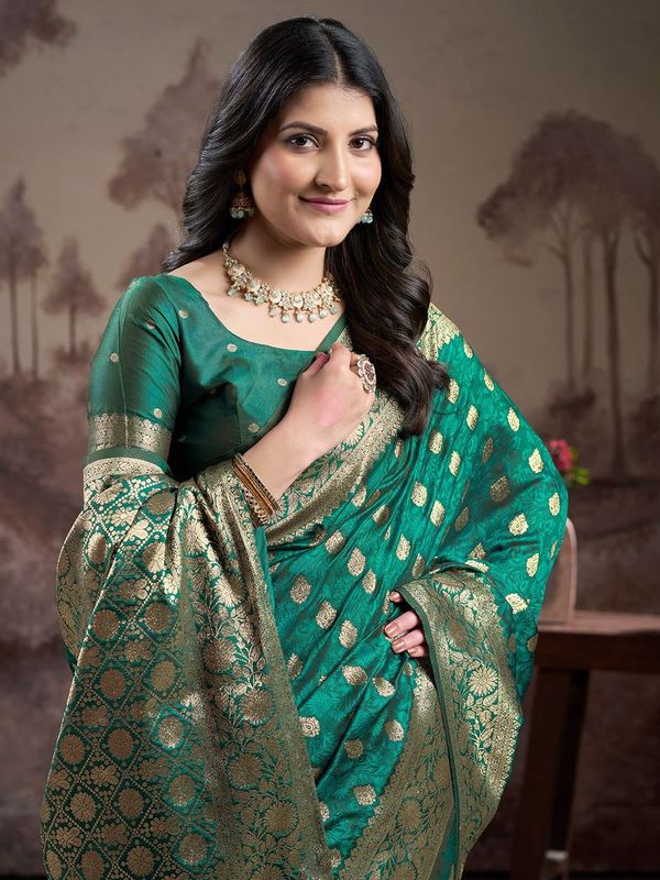 Rama Wevon Rich Pallu Designer Lichi Silk Saree