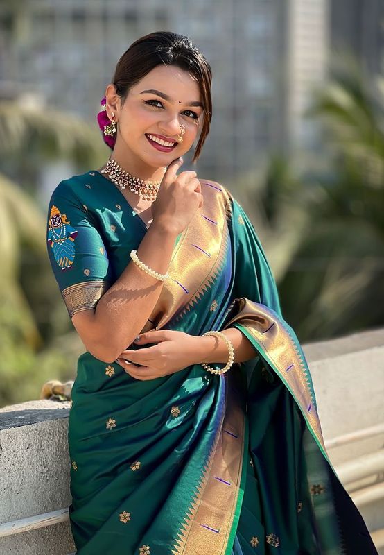 Rama Wevon Paithani Vitthala Designer Soft Silk Saree
