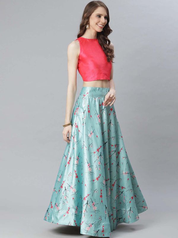 Digital Print Satin Silk Fabric Stitched Lehenga Choli With Jequared Blouse and Assami Silk Thread Work Dupatta For Women and Girls In Festive Party And Traditional Wear