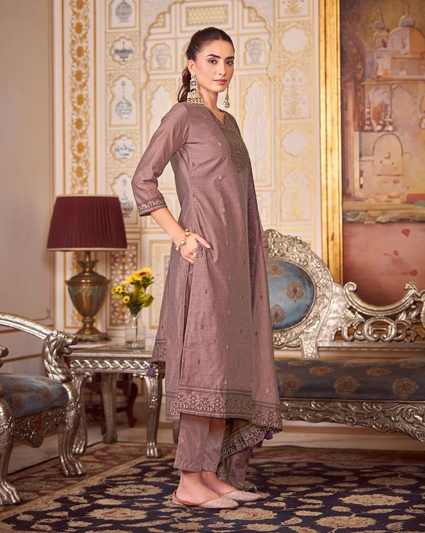 Violet Silk Blend Kurtas