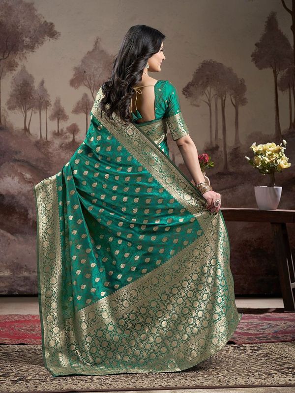 Rama Wevon Rich Pallu Designer Lichi Silk Saree