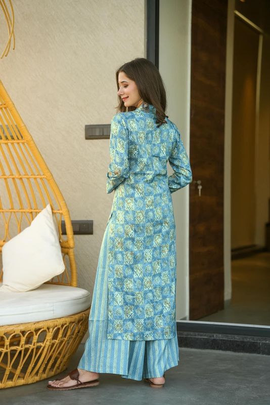 elecric blue Pure MuslinKurtas