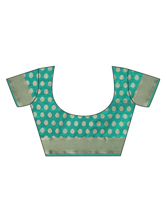 Sea Green Weaving Jari Designer Satin Silk Saree