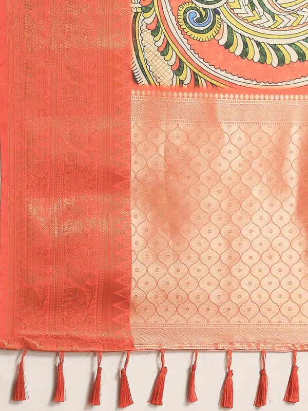Navy Blue Women's Kanjeewaram Digital Printed Saree