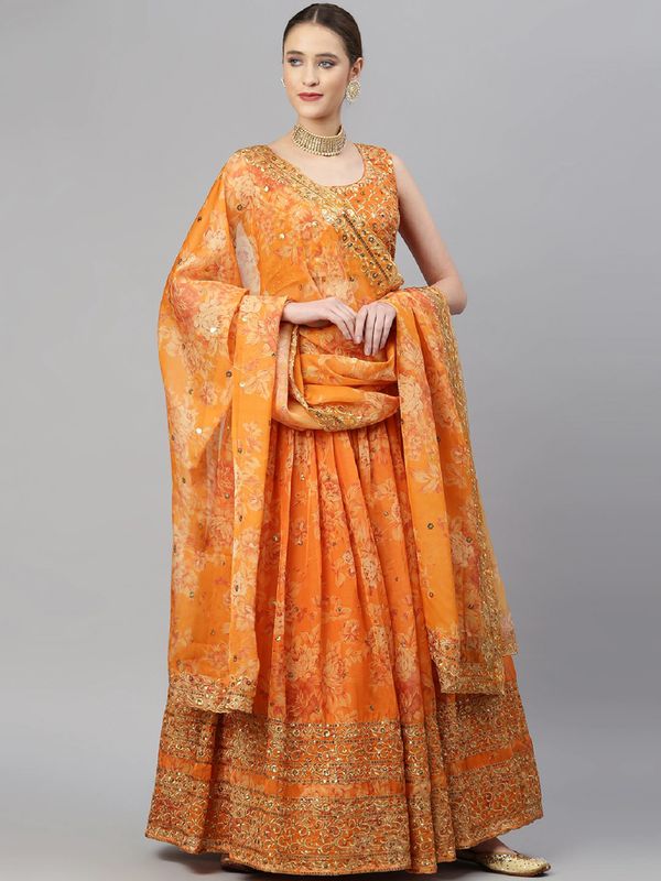 Floral Print With Sequince Embroidery Work
