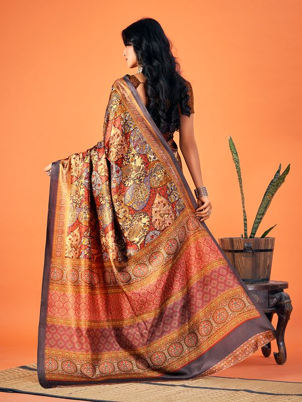 Multy Designer Printed Pashmina Saree