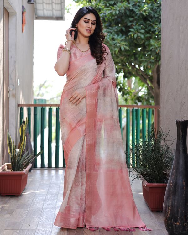 Rust Wevon Designer & Digital Printed Soft Silk Saree