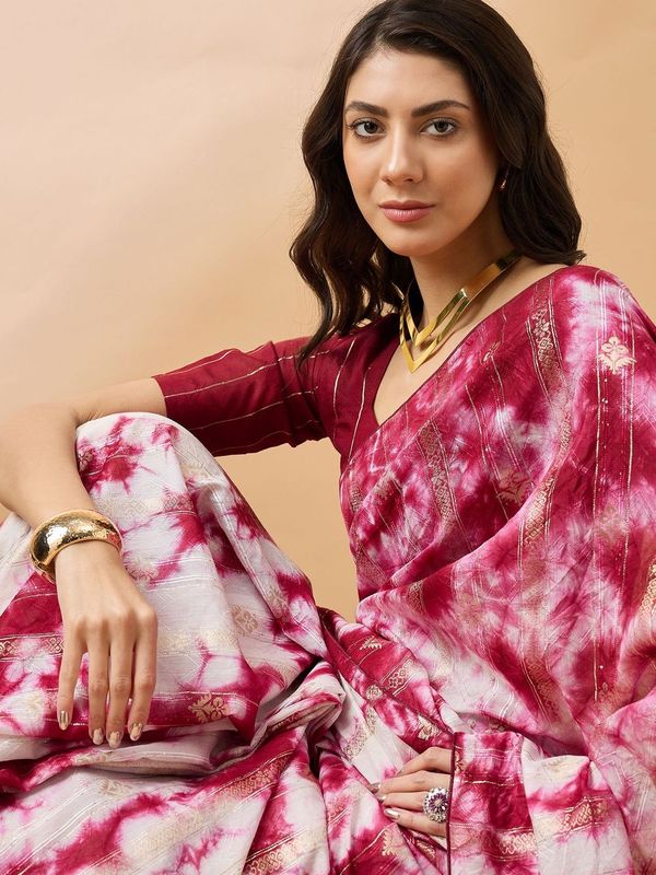 Maroon Wevon Designer Staple Cotton Saree
