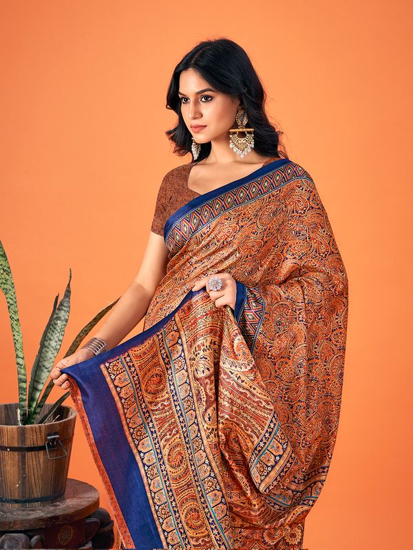 Multy Designer Printed Pashmina Saree