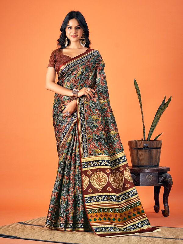 Multy Designer Printed Pashmina Saree