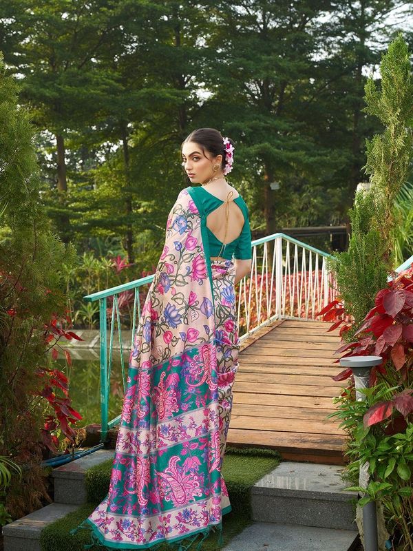 Rama Designer Kalamkari Printed Tussar Silk Saree