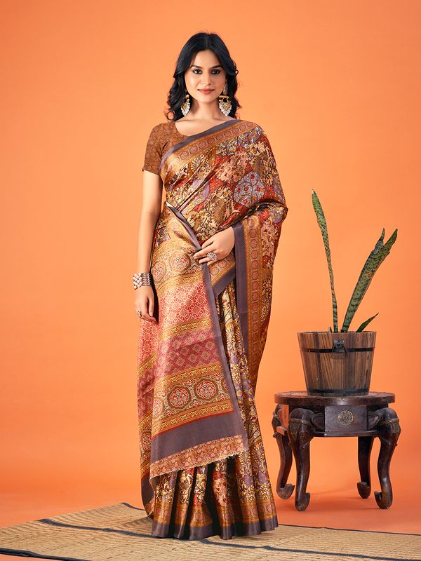 Multy Designer Printed Pashmina Saree