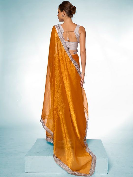 Musterd Solid Designer Burburry Saree