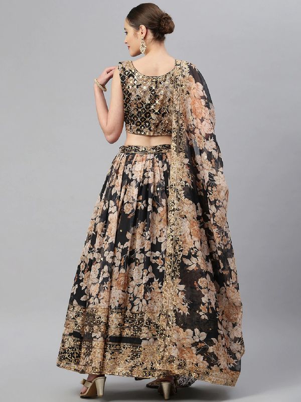 Floral Print With Sequince Embroidery Work