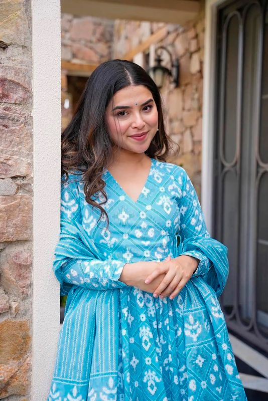 Bright blue Pure MuslinKurtas