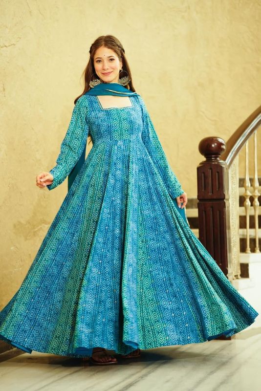 blueHeavy GeorgetteKurtas