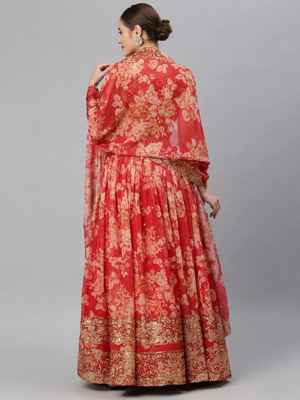 Floral Print With Sequince Embroidery Work