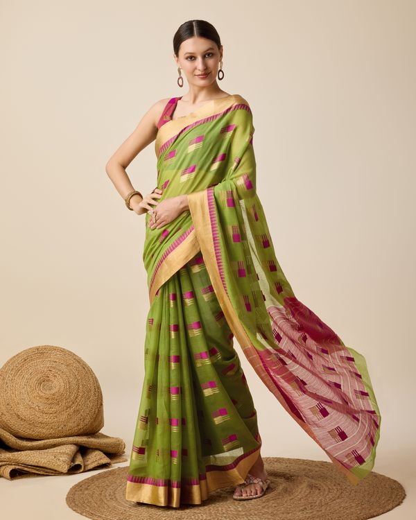 Mahendi Weaving Designer Cotton Silk Saree