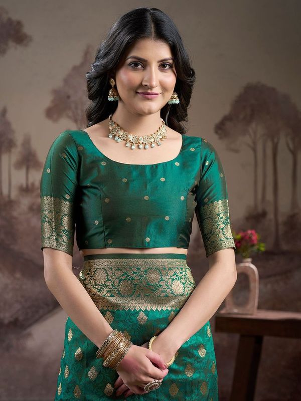 Rama Wevon Rich Pallu Designer Lichi Silk Saree