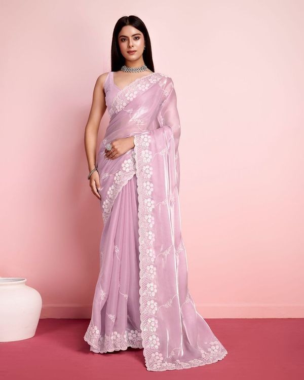 Pink Sequance Embroidery Work Jimmy Choo Saree