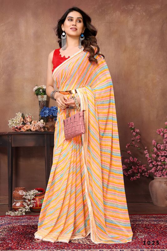 Multy Designer Printed Georgette Saree