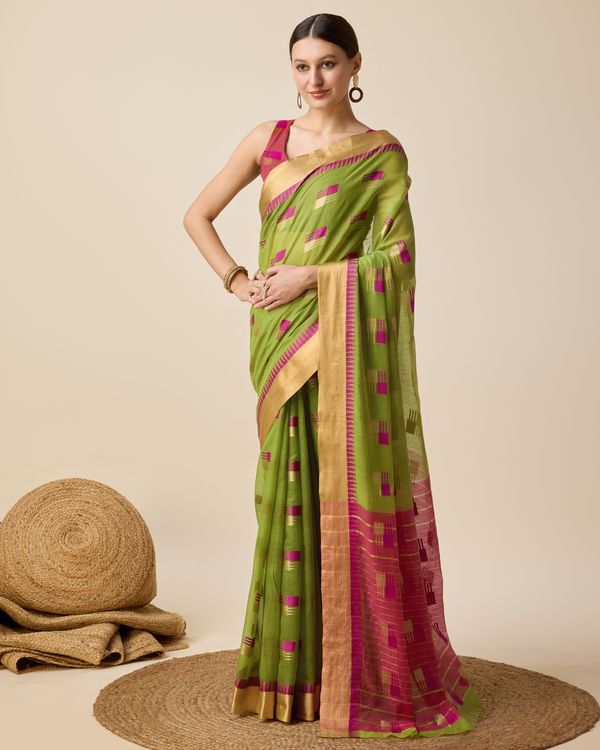 Mahendi Weaving Designer Cotton Silk Saree