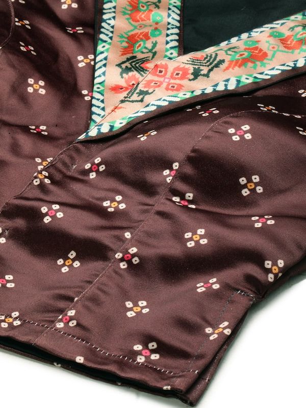 Digital Print Satin Silk Fabric Stitched Lehenga Choli With Jequared Blouse and Assami Silk Thread Work Dupatta For Women and Girls In Festive Party And Traditional Wear
