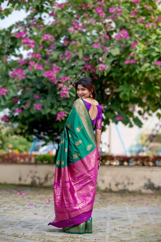 Rama Wevon Jari Designer Tussar Silk Saree