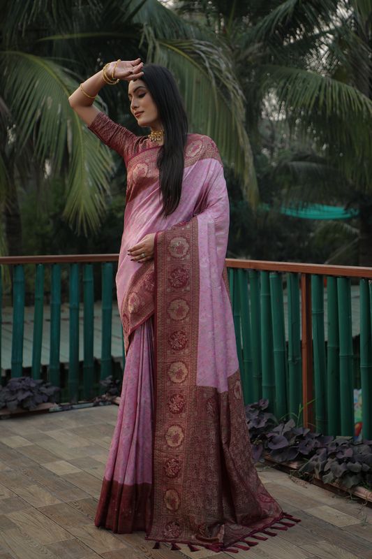 Purple Weaving Kanjivaram Designer Kanjivaram Silk Saree