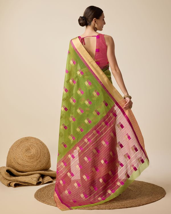 Mahendi Weaving Designer Cotton Silk Saree