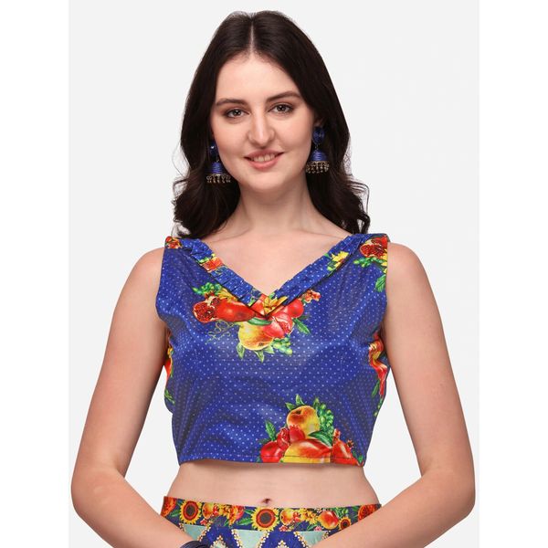 Digital Print Satin Silk Fabric Stitched Lehenga Choli With Jequared Blouse and Assami Silk Thread Work Dupatta For Women and Girls In Festive Party And Traditional Wear