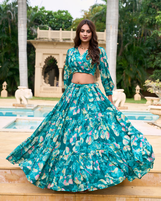 Women's Cotton Sillk Co-ord Set Lehenga