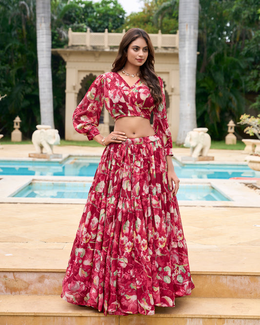 Women's Cotton Sillk Co-ord Set Lehenga