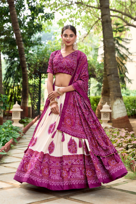 Women's Tussar Silk Lehenga Choli With Dupatta