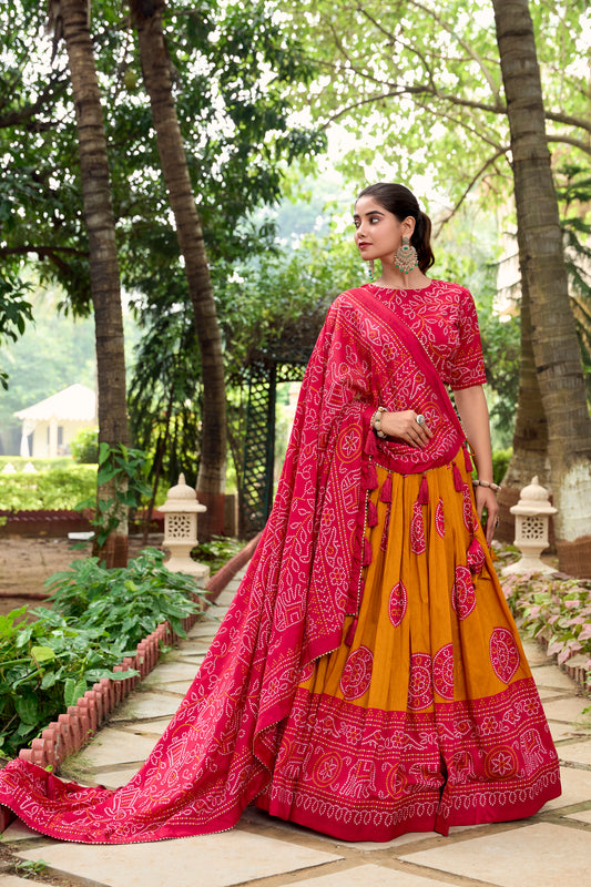 Women's Tussar Silk Lehenga Choli With Dupatta