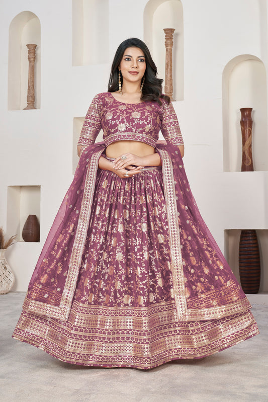 Rusty Rose Broad Border Lehenga