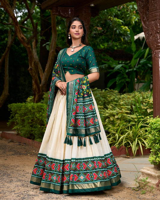 Women'S Tussar Silk Lehenga Choli Set