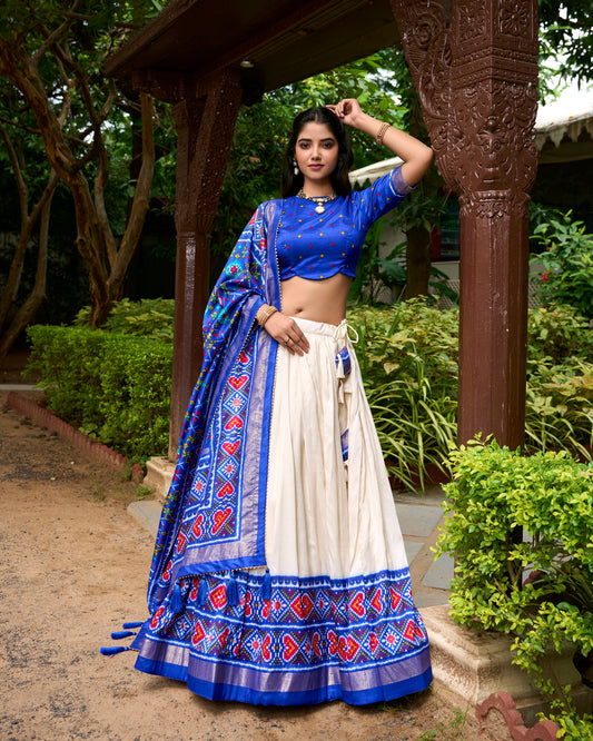 Women'S Tussar Silk Lehenga Choli Set