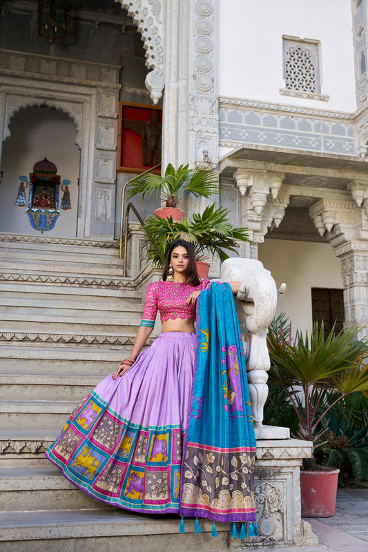 Women's Tussar Silk Lehenga Choli