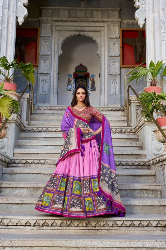 Women's Tussar Silk Lehenga Choli