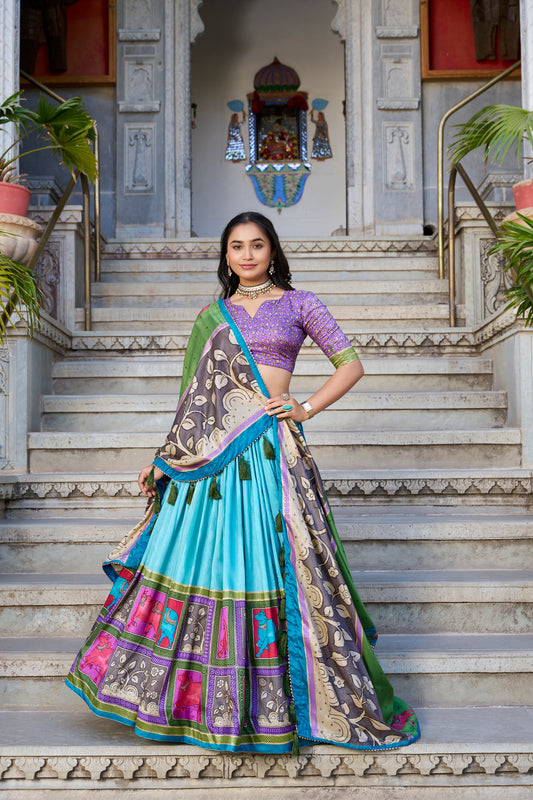 Women's Tussar Silk Lehenga Choli